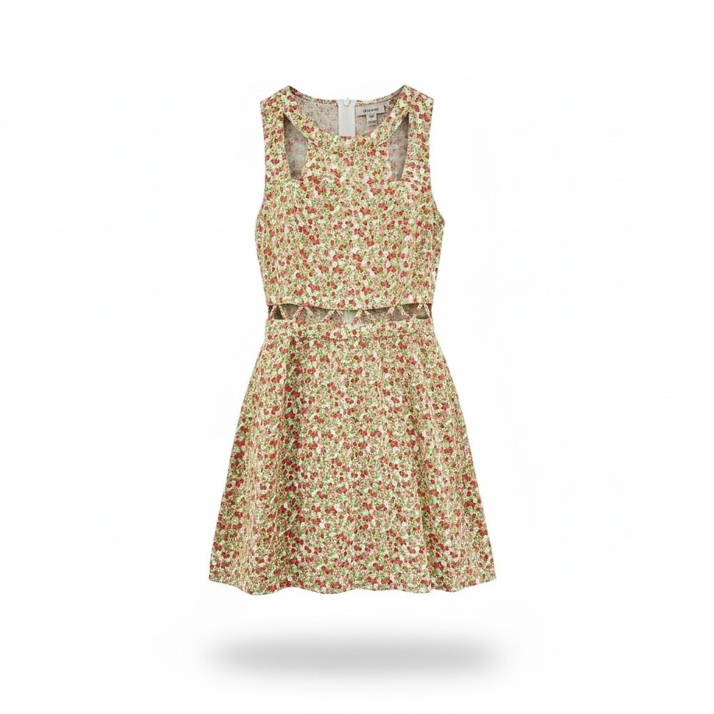 H&M Divided Floral Cutout Fit Flare Mini Dress Women's Size 8‎